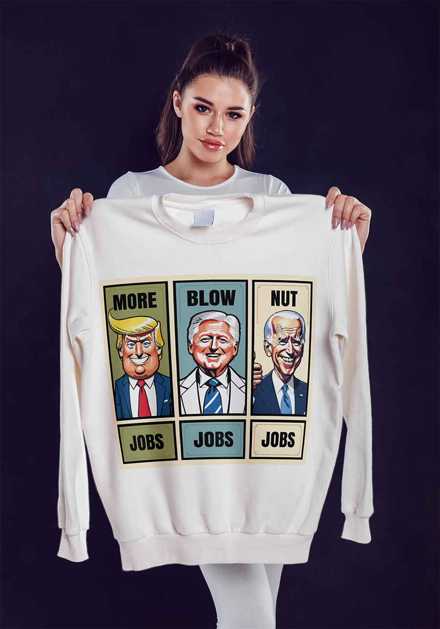 More Jobs No Jobs Blow Jobs Funny Trump Offensive Past Presidents Political Mens Premium T-Shirt