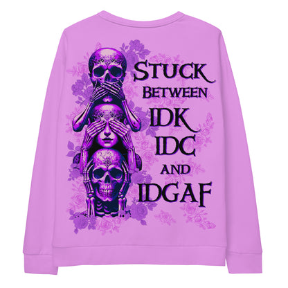 STUCK BETWEEN IDK IDC AND IDGAF SKULL Purple