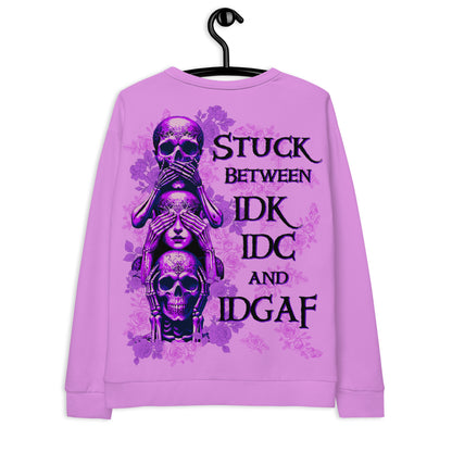 STUCK BETWEEN IDK IDC AND IDGAF SKULL Purple