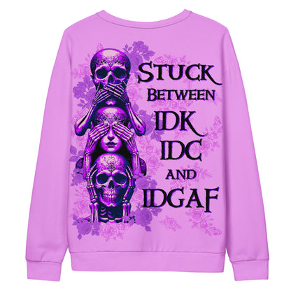 STUCK BETWEEN IDK IDC AND IDGAF SKULL Purple