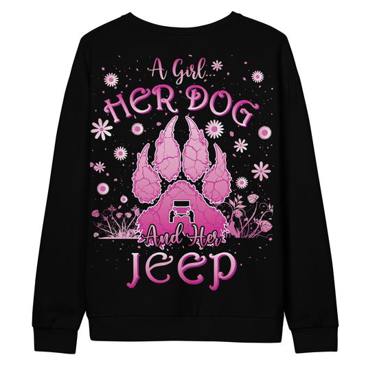 Unisex Sweatshirt A girl Her dog and Her Jeep