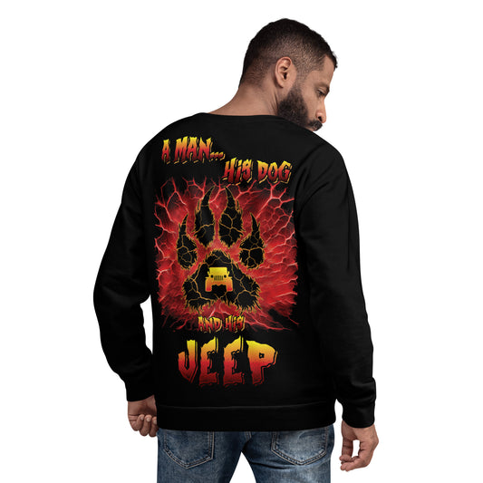 Unisex Sweatshirt A man his dog and his JEEP 2