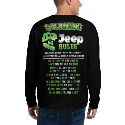 Unisex Sweatshirt WARNING JEEP RULES