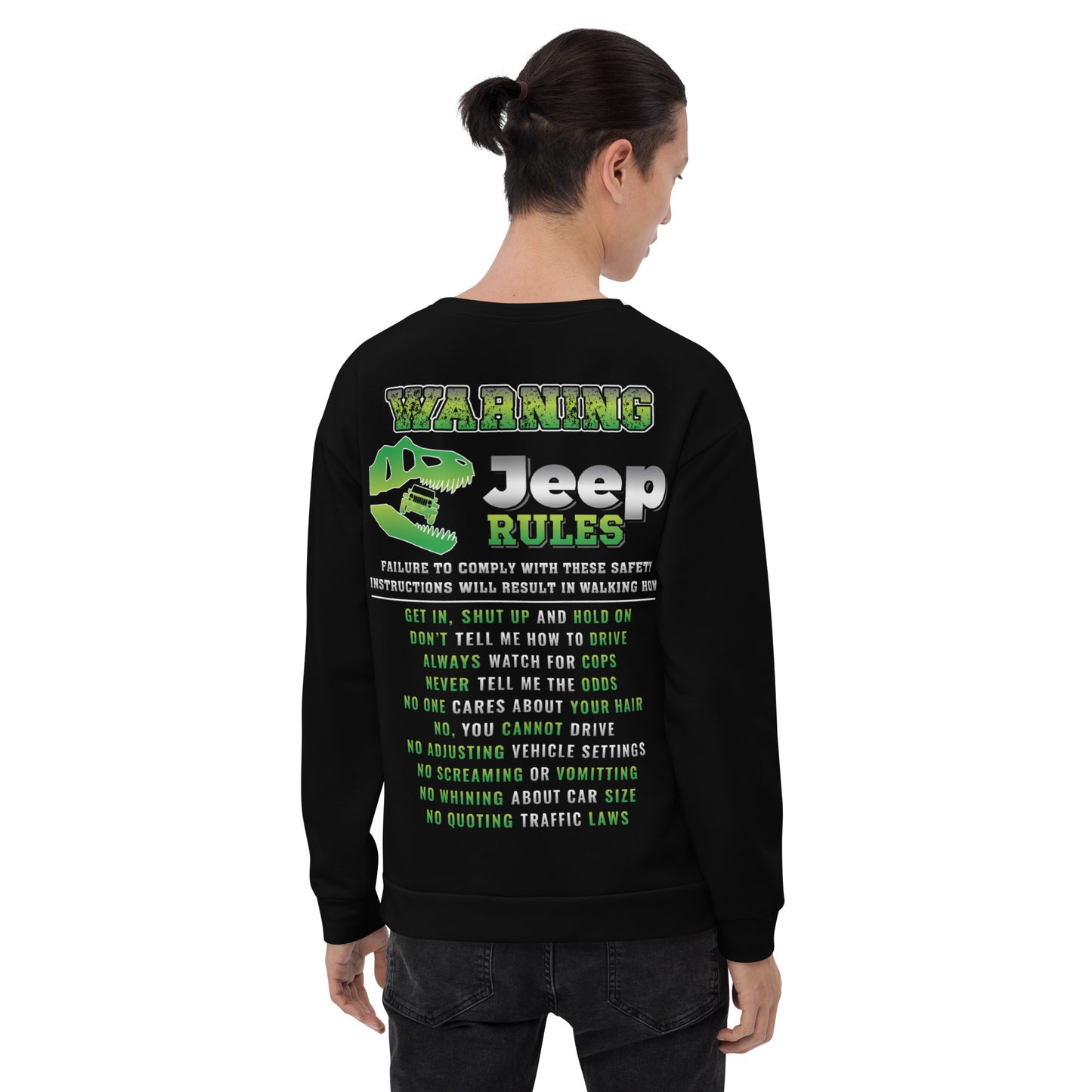 Unisex Sweatshirt WARNING JEEP RULES