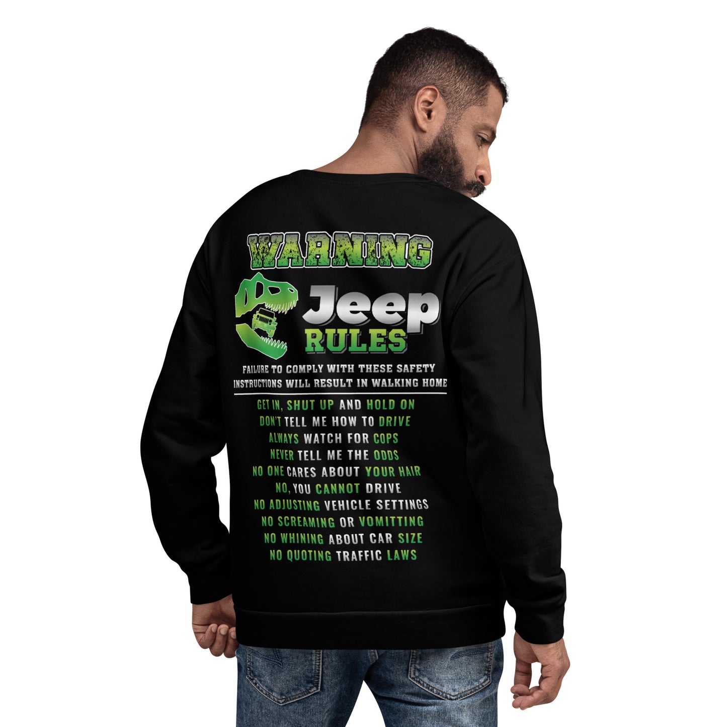 Unisex Sweatshirt WARNING JEEP RULES