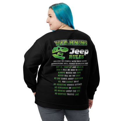 Unisex Sweatshirt WARNING JEEP RULES