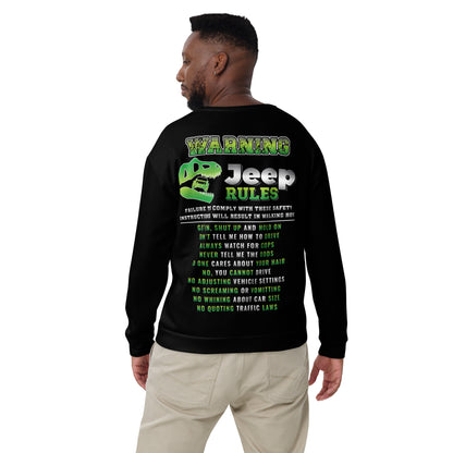 Unisex Sweatshirt WARNING JEEP RULES