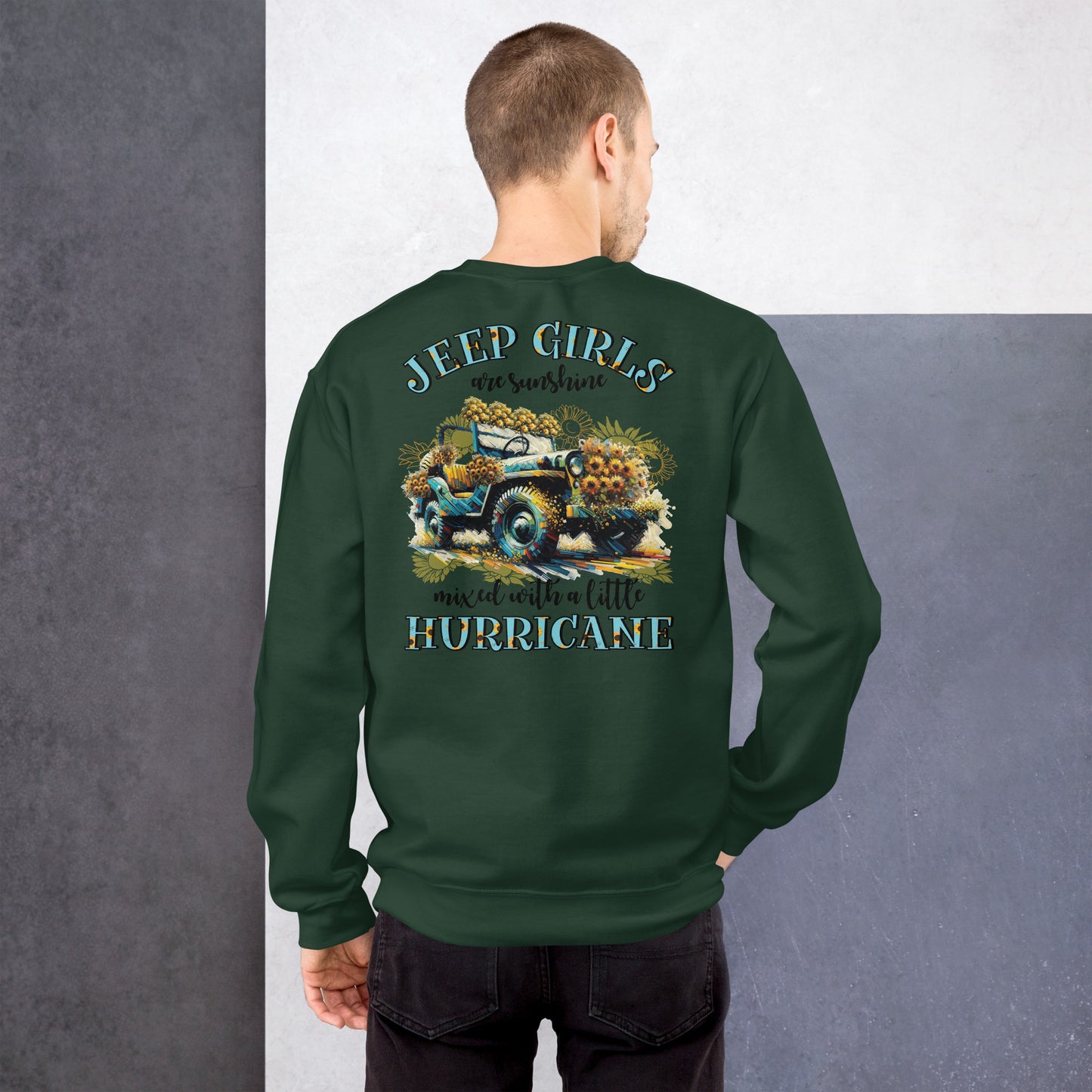 Unisex Sweatshirt Jeep Girl Hurricane