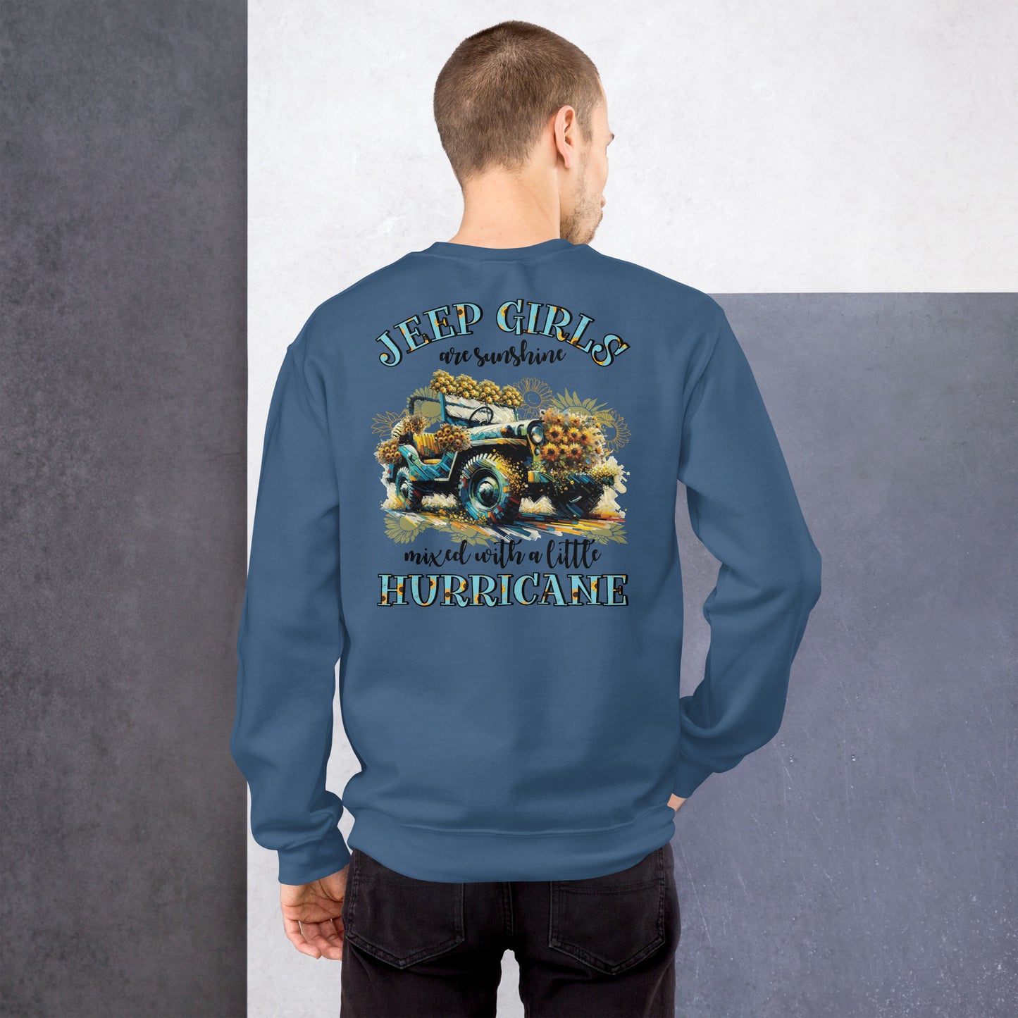 Unisex Sweatshirt Jeep Girl Hurricane