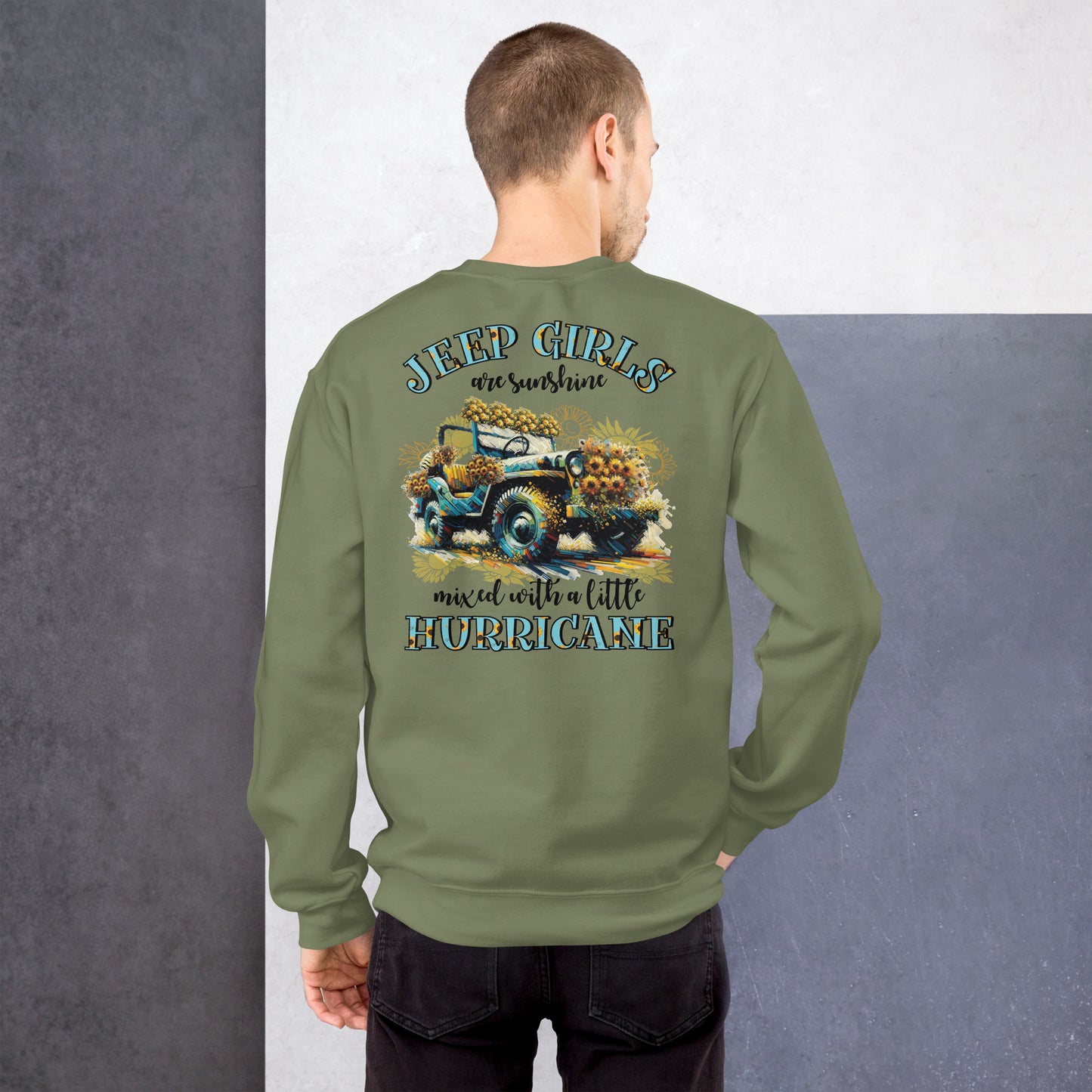 Unisex Sweatshirt Jeep Girl Hurricane